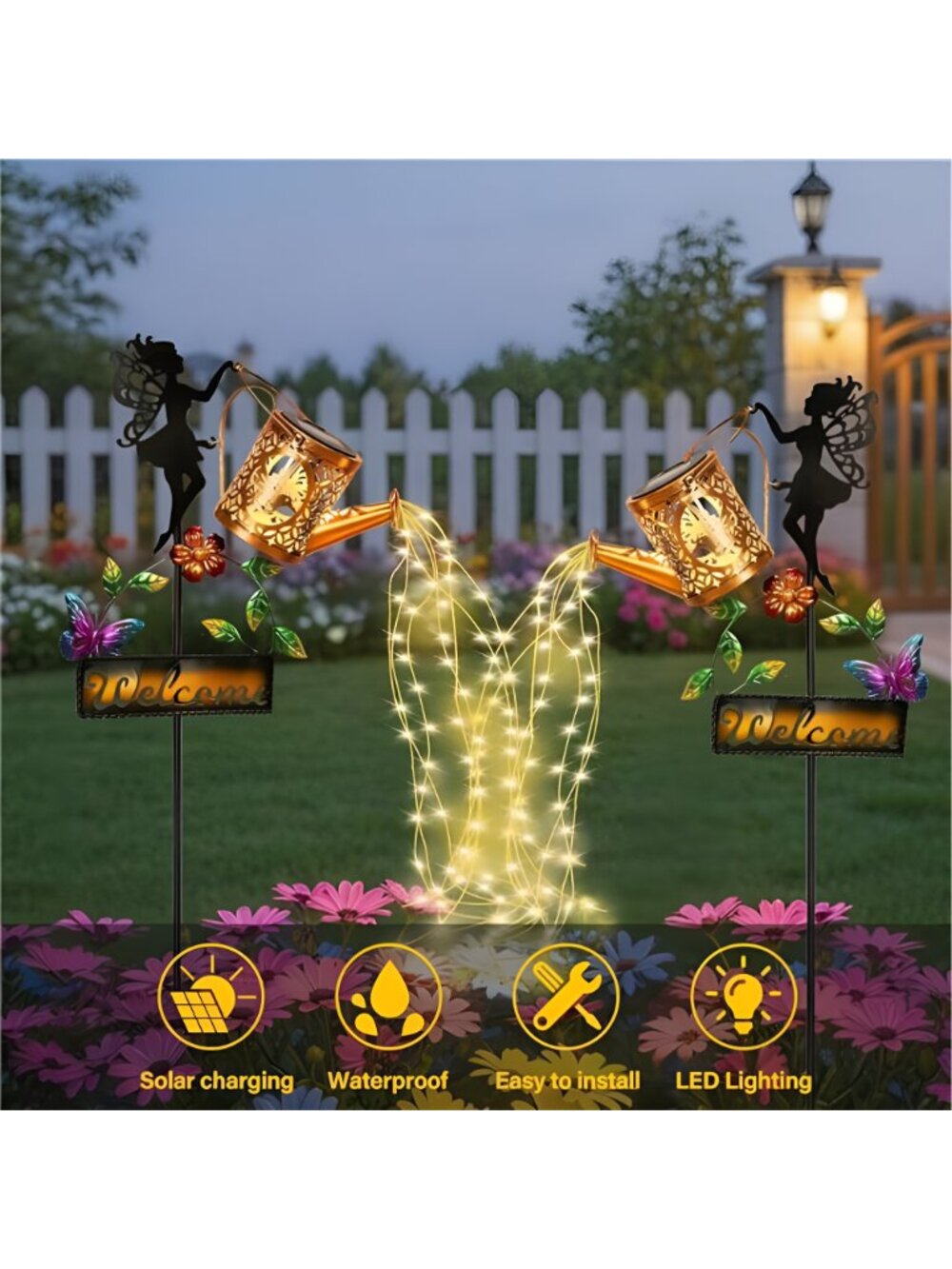 Solar Watering Can Lights,Hummingbird Solar Lantern Watering can - Picture 3 of 7